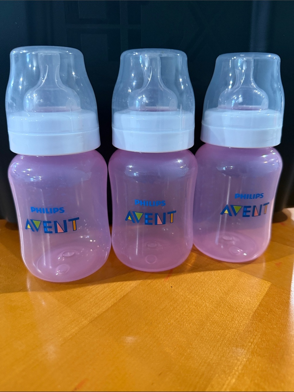 Philips Avent Pink Plastic Baby Bottles - Set of 3